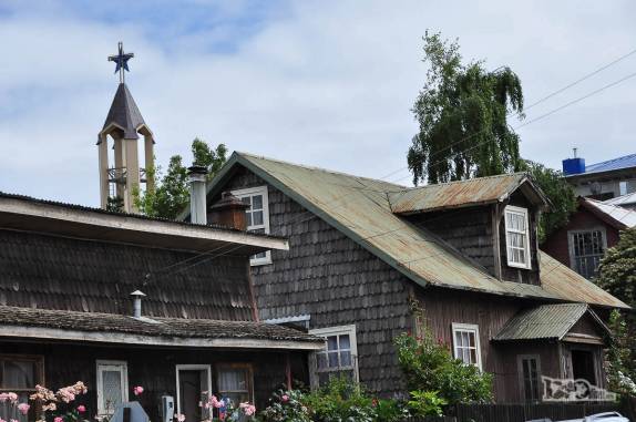 Arquitetura no centro de Ancud, na ilha de Chiloé, no sul do Chile